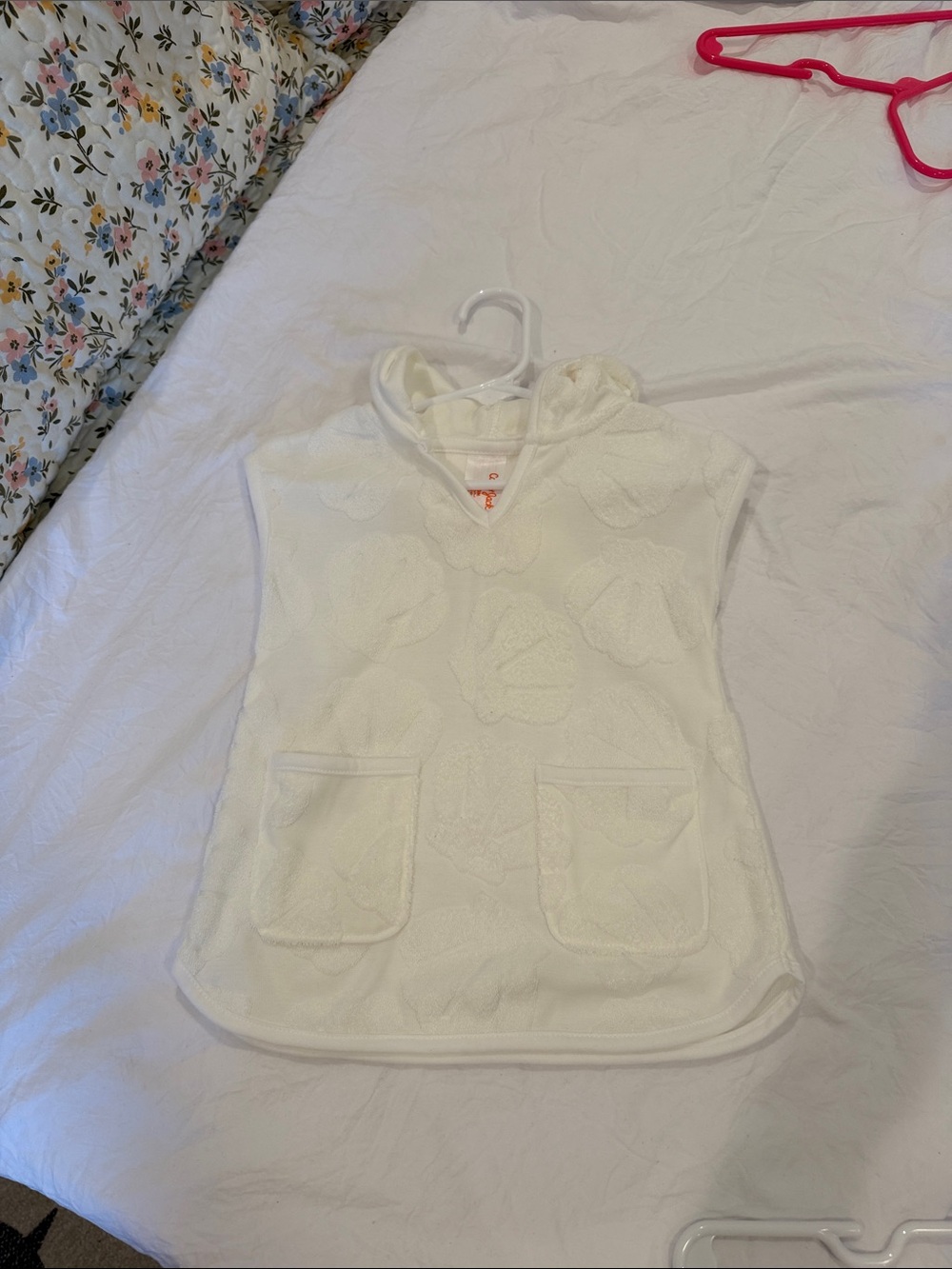 Cat & Jack Cream Hooded Shell Appliqué Coverup